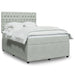 Pat box spring cu saltea, gri deschis, 160x200 cm, catifea - WALTI WALTI