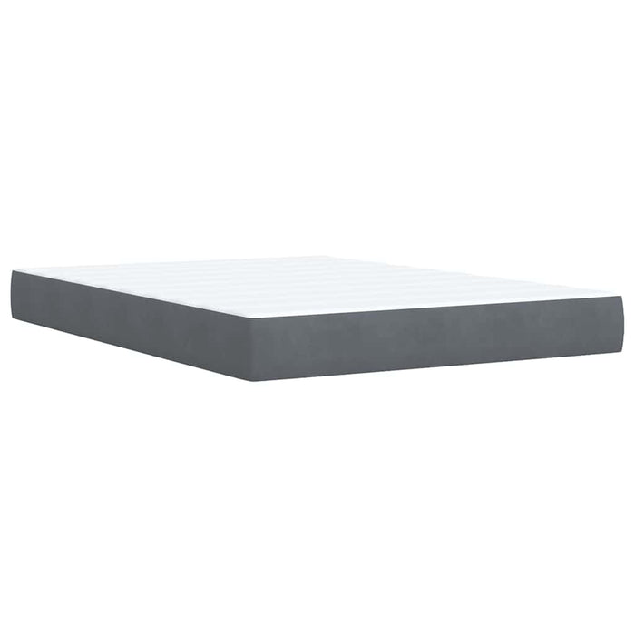 Pat box spring cu saltea, gri închis, 160x200 cm, catifea WALTI