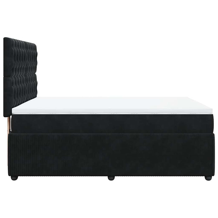 Pat box spring cu saltea, negru, 160x200 cm, catifea - WALTI WALTI