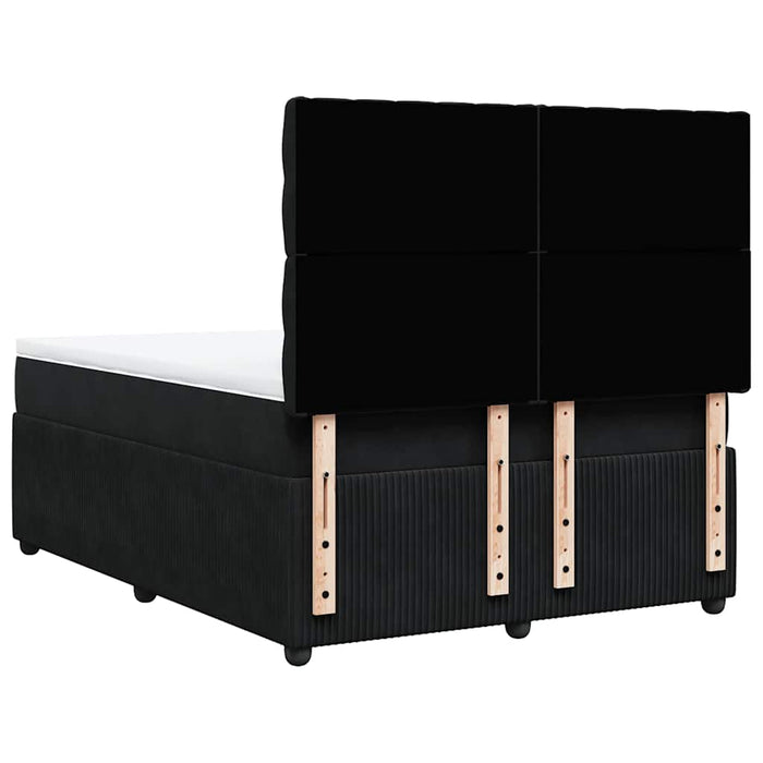 Pat box spring cu saltea, negru, 160x200 cm, catifea - WALTI WALTI