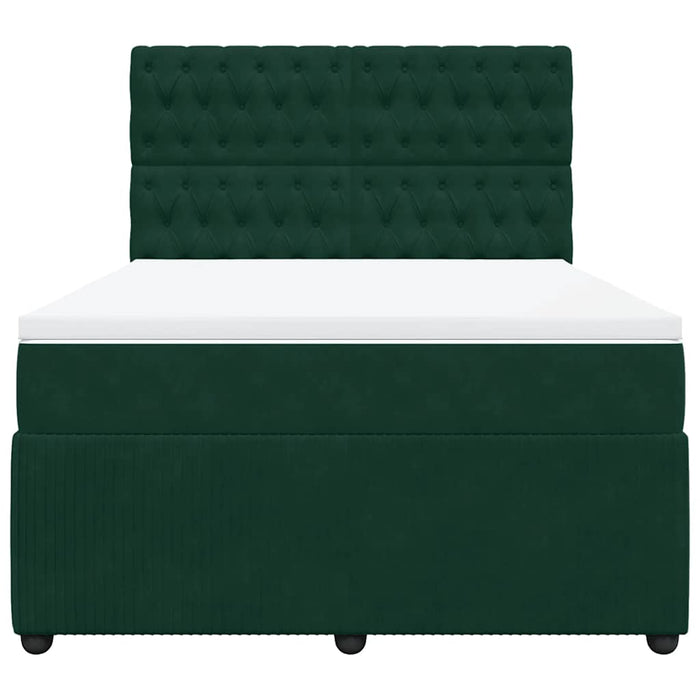 Pat box spring cu saltea, verde închis, 160x200 cm, catifea - WALTI WALTI