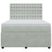 Pat box spring cu saltea, gri deschis, 160x200 cm, catifea - WALTI WALTI
