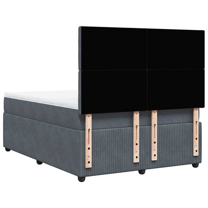 Pat box spring cu saltea, gri închis, 160x200 cm, catifea - WALTI WALTI