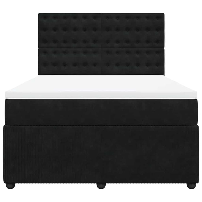 Pat box spring cu saltea, negru, 160x200 cm, catifea - WALTI WALTI