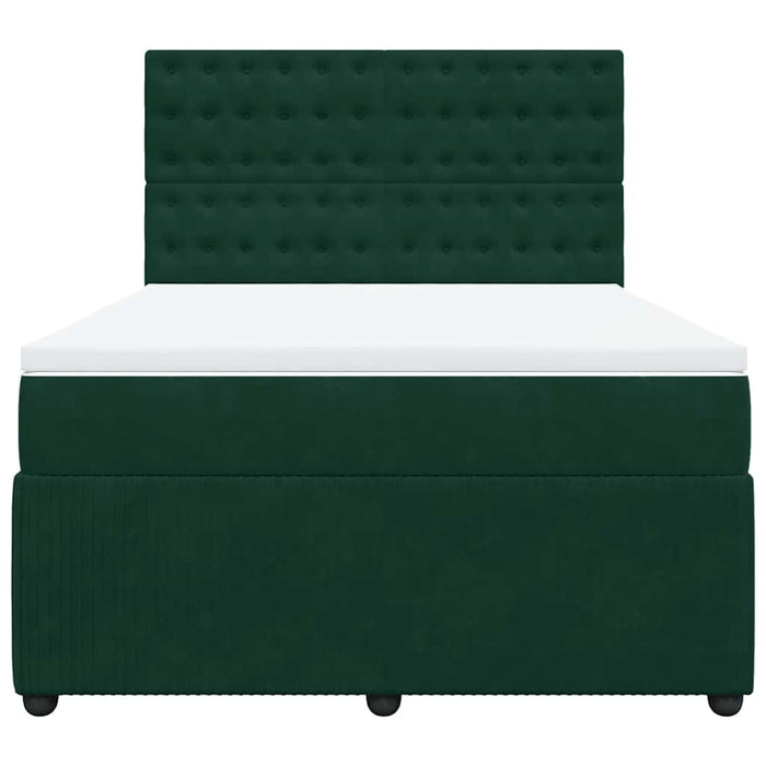 Pat box spring cu saltea, verde închis, 160x200 cm, catifea - WALTI WALTI