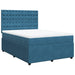 Pat box spring cu saltea, albastru închis, 160x200 cm, catifea - WALTI WALTI