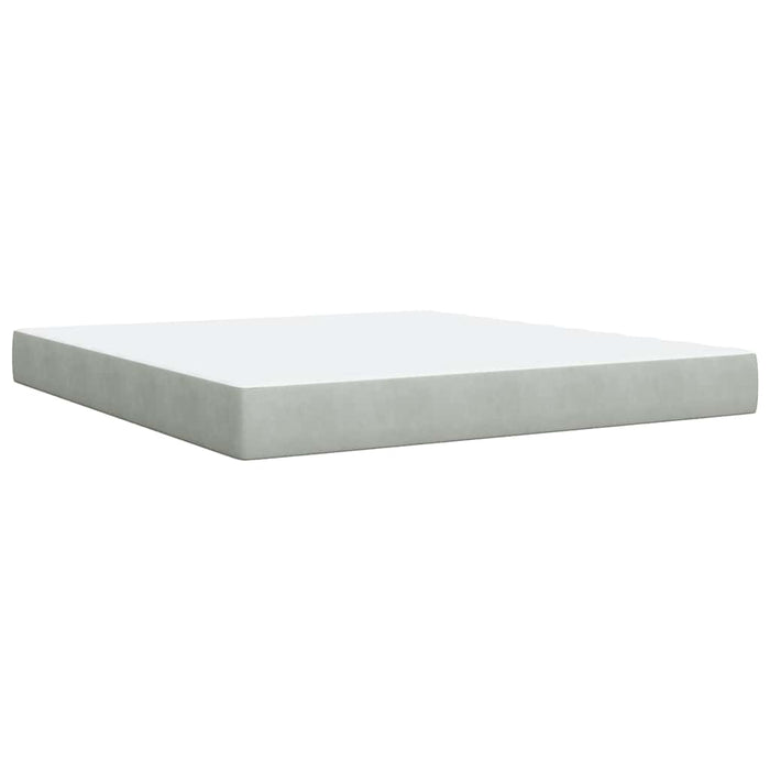 Pat box spring cu saltea, gri deschis, 180x200 cm, catifea - WALTI WALTI