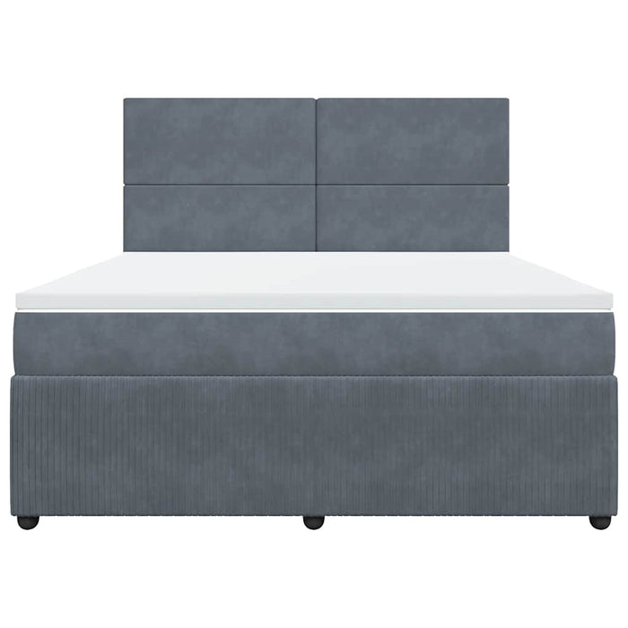 Pat box spring cu saltea, gri închis, 180x200 cm, catifea - WALTI WALTI
