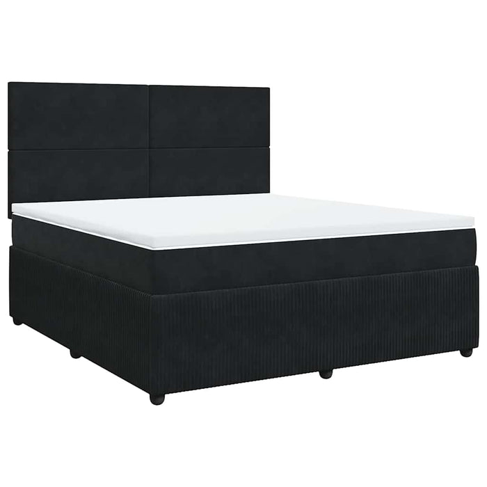 Pat box spring cu saltea, negru, 180x200 cm, catifea - WALTI WALTI