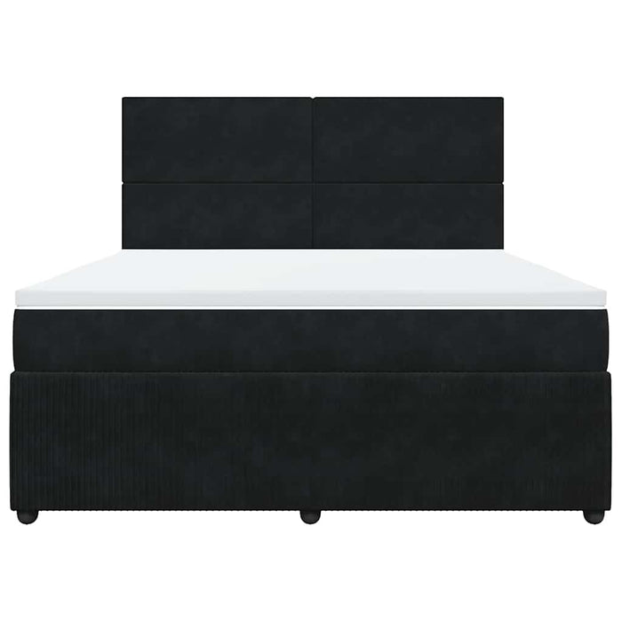 Pat box spring cu saltea, negru, 180x200 cm, catifea - WALTI WALTI