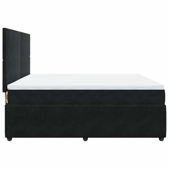 Pat box spring cu saltea, negru, 180x200 cm, catifea - WALTI WALTI