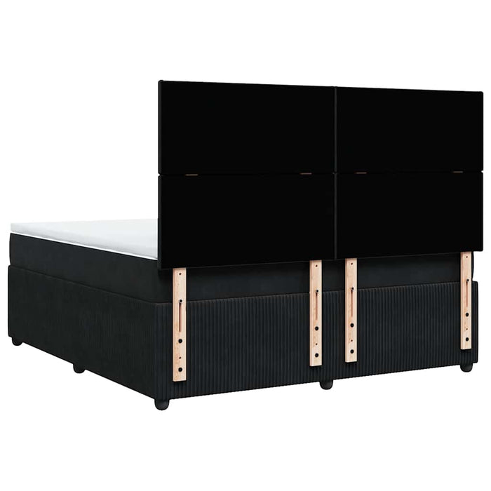 Pat box spring cu saltea, negru, 180x200 cm, catifea - WALTI WALTI