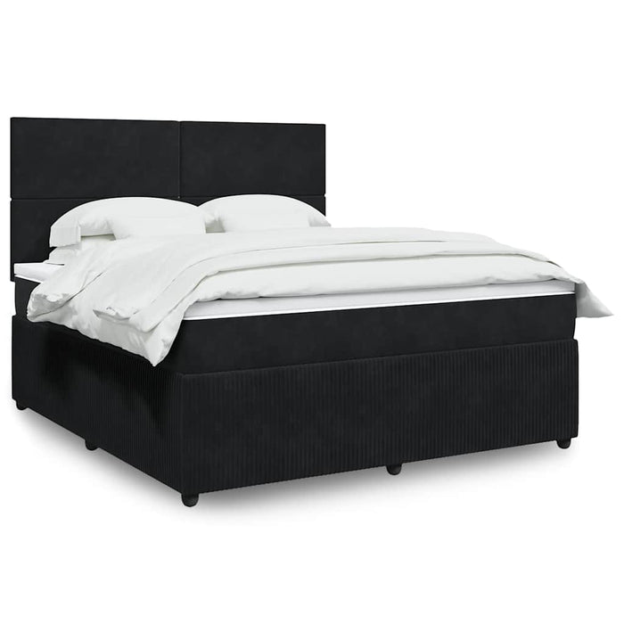Pat box spring cu saltea, negru, 180x200 cm, catifea - WALTI WALTI