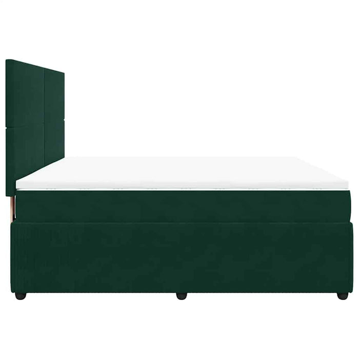 Pat box spring cu saltea, verde închis, 180x200 cm, catifea - WALTI WALTI