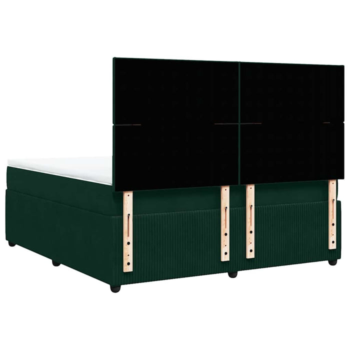 Pat box spring cu saltea, verde închis, 180x200 cm, catifea - WALTI WALTI
