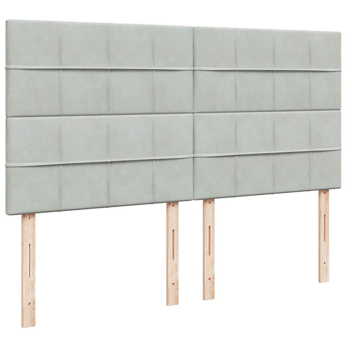 Pat box spring cu saltea, gri deschis, 180x200 cm, catifea - WALTI WALTI