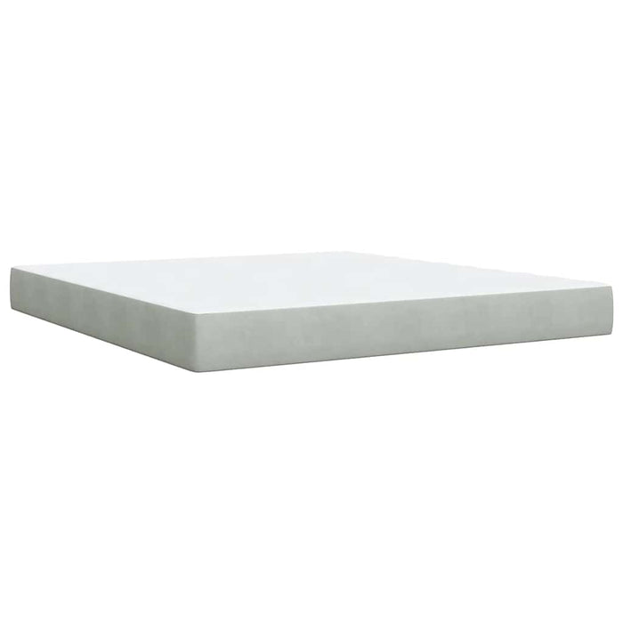 Pat box spring cu saltea, gri deschis, 180x200 cm, catifea - WALTI WALTI