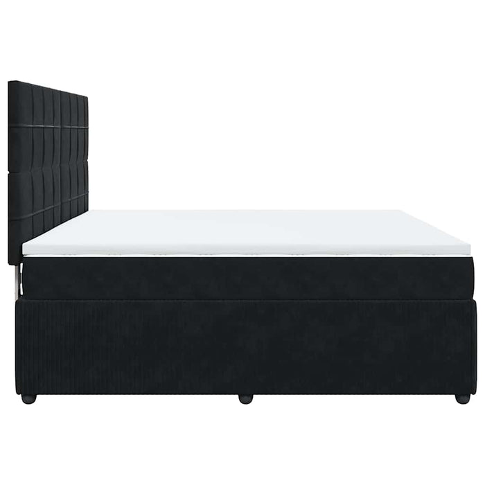 Pat box spring cu saltea, negru, 180x200 cm, catifea - WALTI WALTI