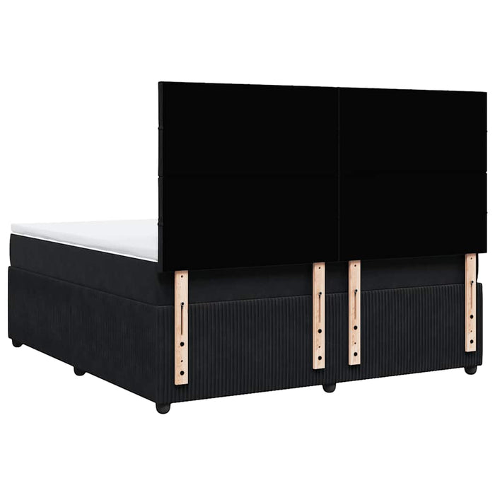 Pat box spring cu saltea, negru, 180x200 cm, catifea - WALTI WALTI