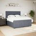 Pat box spring cu saltea, gri închis, 180x200 cm, catifea - WALTI WALTI