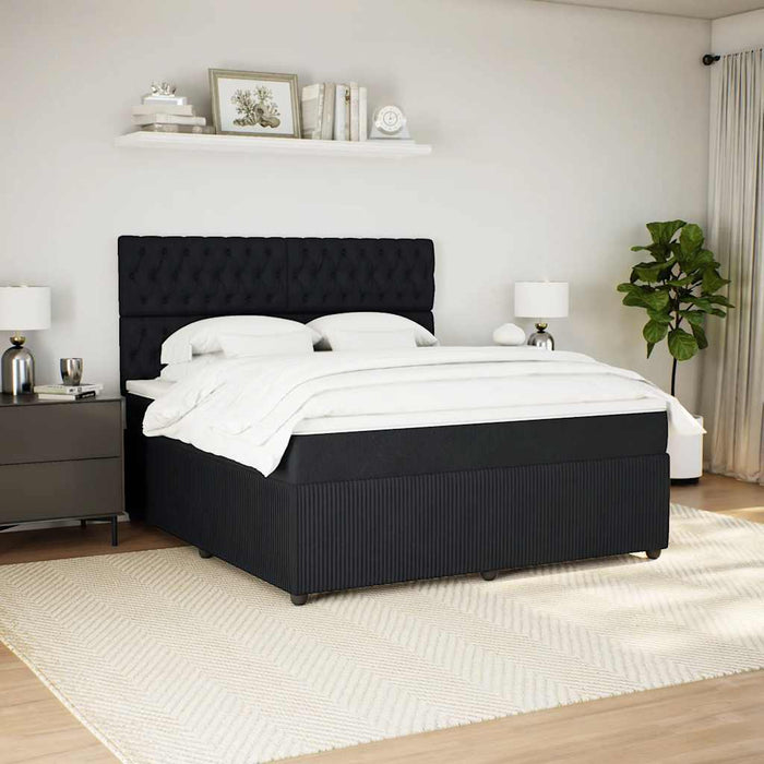 Pat box spring cu saltea, negru, 180x200 cm, catifea - WALTI WALTI