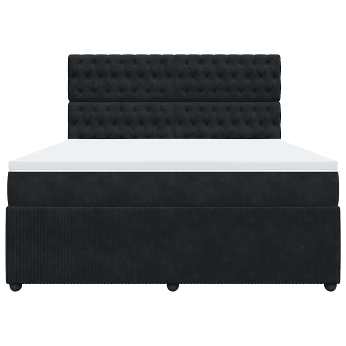 Pat box spring cu saltea, negru, 180x200 cm, catifea - WALTI WALTI