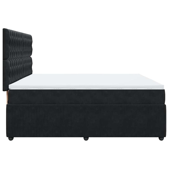 Pat box spring cu saltea, negru, 180x200 cm, catifea - WALTI WALTI