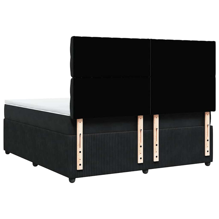 Pat box spring cu saltea, negru, 180x200 cm, catifea - WALTI WALTI