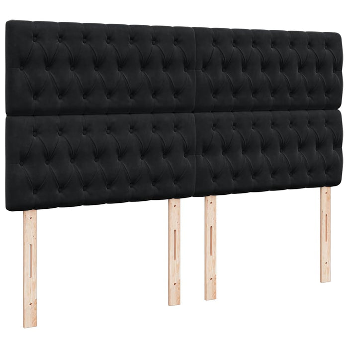 Pat box spring cu saltea, negru, 180x200 cm, catifea - WALTI WALTI