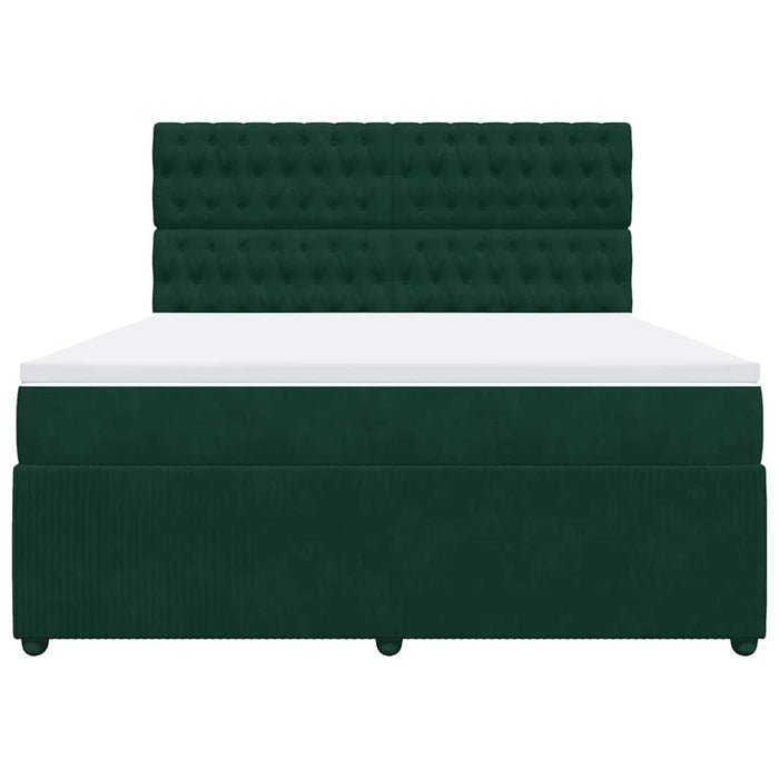 Pat box spring cu saltea, verde închis, 180x200 cm, catifea - WALTI WALTI