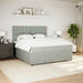 Pat box spring cu saltea, gri deschis, 180x200 cm, catifea - WALTI WALTI