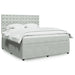 Pat box spring cu saltea, gri deschis, 180x200 cm, catifea - WALTI WALTI