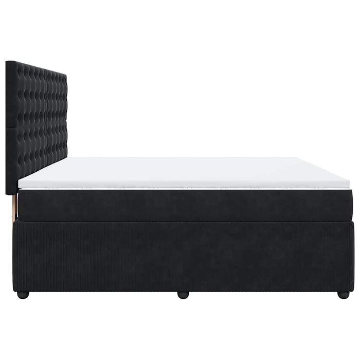 Pat box spring cu saltea, negru, 180x200 cm, catifea - WALTI WALTI