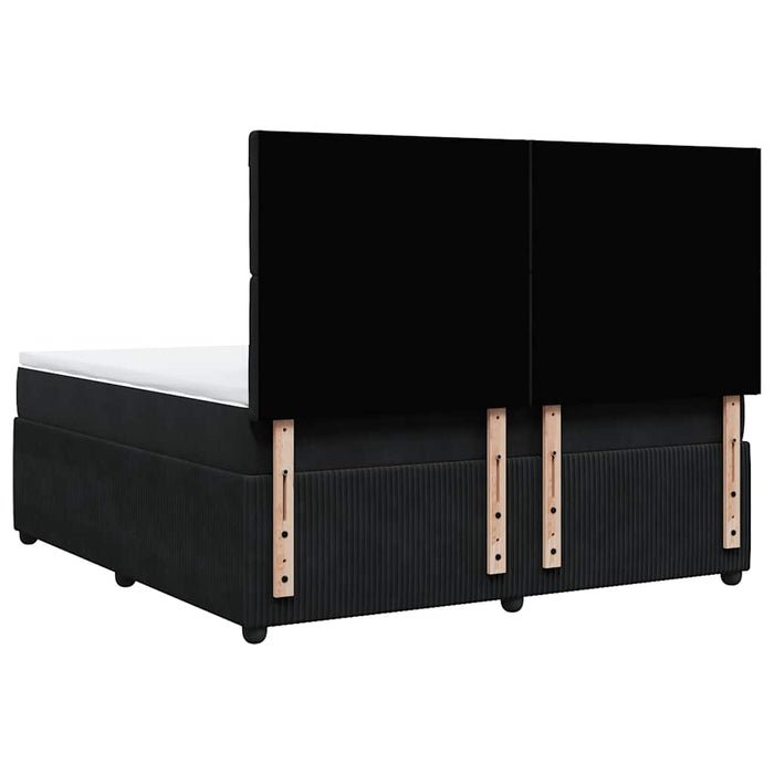 Pat box spring cu saltea, negru, 180x200 cm, catifea - WALTI WALTI