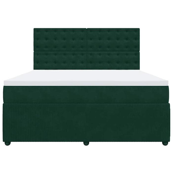 Pat box spring cu saltea, verde închis, 180x200 cm, catifea - WALTI WALTI