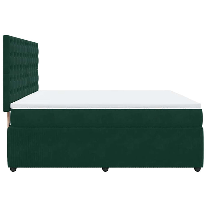 Pat box spring cu saltea, verde închis, 180x200 cm, catifea - WALTI WALTI