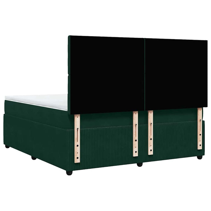 Pat box spring cu saltea, verde închis, 180x200 cm, catifea - WALTI WALTI
