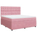 Pat box spring cu saltea, roz, 180x200 cm, catifea - WALTI WALTI