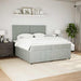 Pat box spring cu saltea, gri deschis, 200x200 cm, catifea - WALTI WALTI