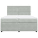 Pat box spring cu saltea, gri deschis, 200x200 cm, catifea - WALTI WALTI