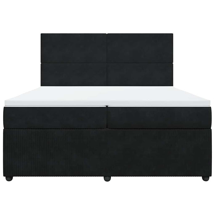 Pat box spring cu saltea, negru, 200x200 cm, catifea - WALTI WALTI