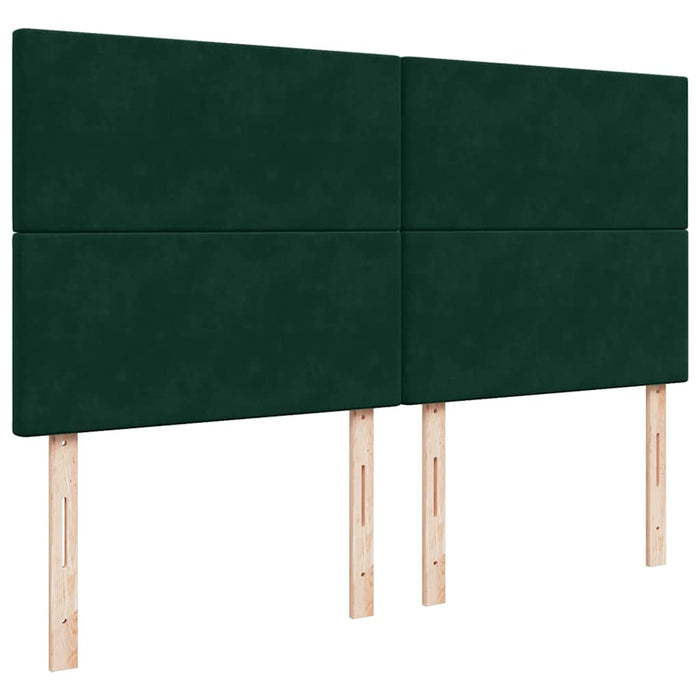 Pat box spring cu saltea, verde închis, 200x200 cm, catifea - WALTI WALTI