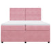Pat box spring cu saltea, roz, 200x200 cm, catifea - WALTI WALTI