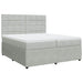 Pat box spring cu saltea, gri deschis, 200x200 cm, catifea - WALTI WALTI