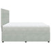 Pat box spring cu saltea, gri deschis, 200x200 cm, catifea - WALTI WALTI