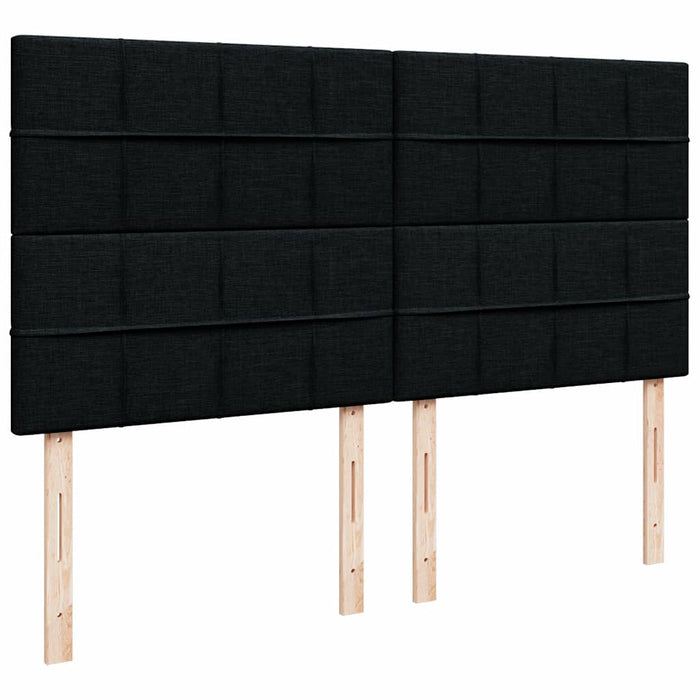 Pat box spring cu saltea, negru, 200x200 cm, catifea WALTI