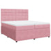 Pat box spring cu saltea, roz, 200x200 cm, catifea - WALTI WALTI