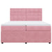 Pat box spring cu saltea, roz, 200x200 cm, catifea - WALTI WALTI