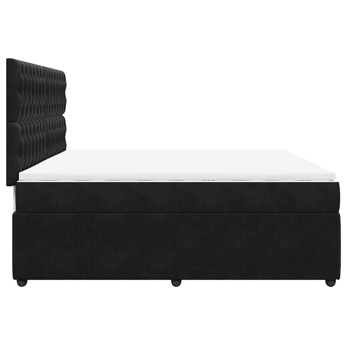 Pat box spring cu saltea, negru, 200x200 cm, catifea - WALTI WALTI