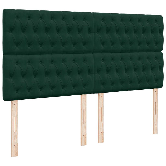Pat box spring cu saltea, verde închis, 200x200 cm, catifea - WALTI WALTI